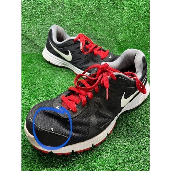 Nike Shoes Mens 12 Revolution 2 Running Sneakers Black Mesh Low Top 573751-016 - Picture 6 of 12